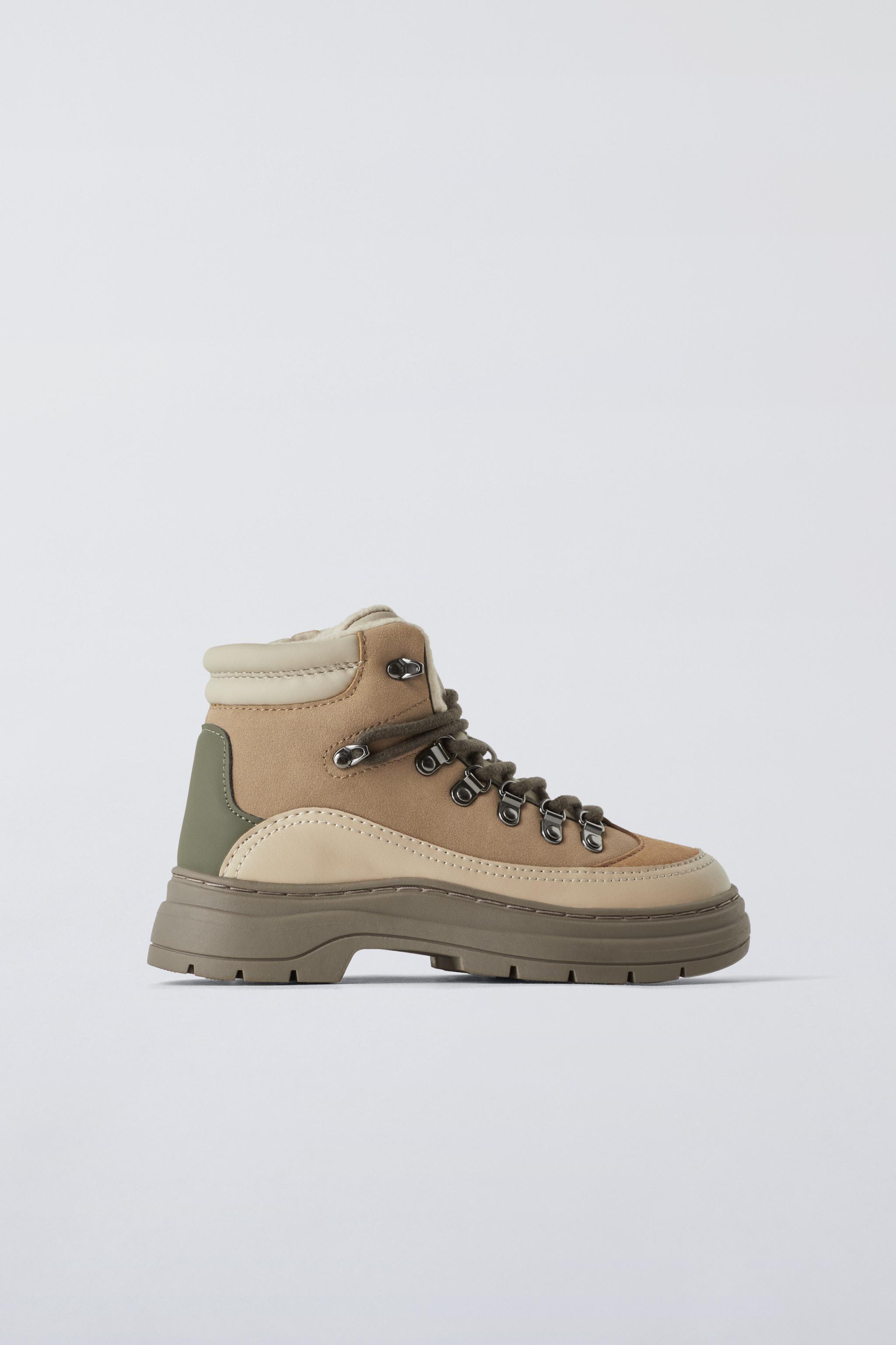 Zara Lined Technical Boots Beige Kids