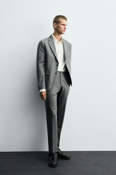 CHECK SUIT TROUSERS - Grey marl by Zara - Image 3