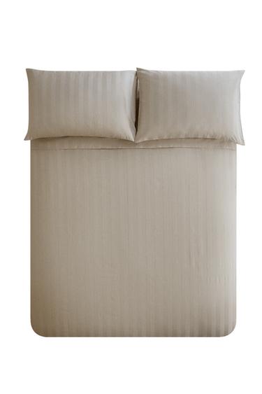 STRIPED SATEEN DUVET COVER (500 THREAD COUNT) - Light grey by Zara