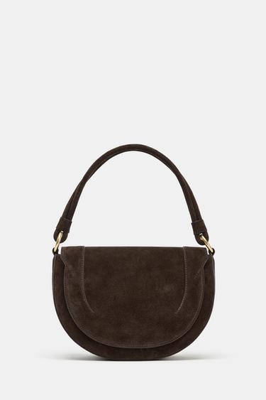 LEATHER CROSSBODY BAG - Chocolate by Zara - Image 2
