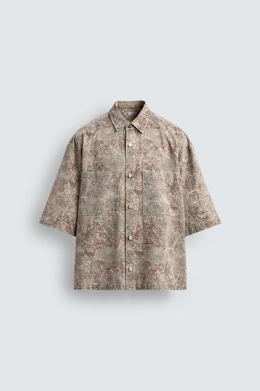 CHEMISE COUPE DÉCONTRACTÉE À IMPRIMÉ ABSTRAIT - Imprimée de Zara - Image 5