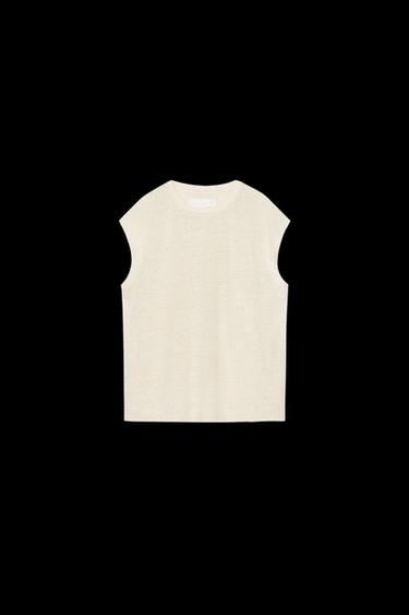 LINEN T-SHIRT X FANGLU LIN - White by Zara - Image 0