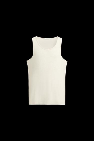 CAMISETA TANK SEMITRANSPARENTE - Crudo de Zara - Imagen 0