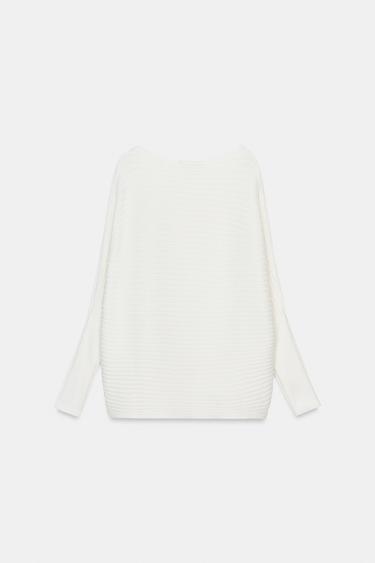 VOLUME TEXTURED KNIT JUMPER - White by Zara