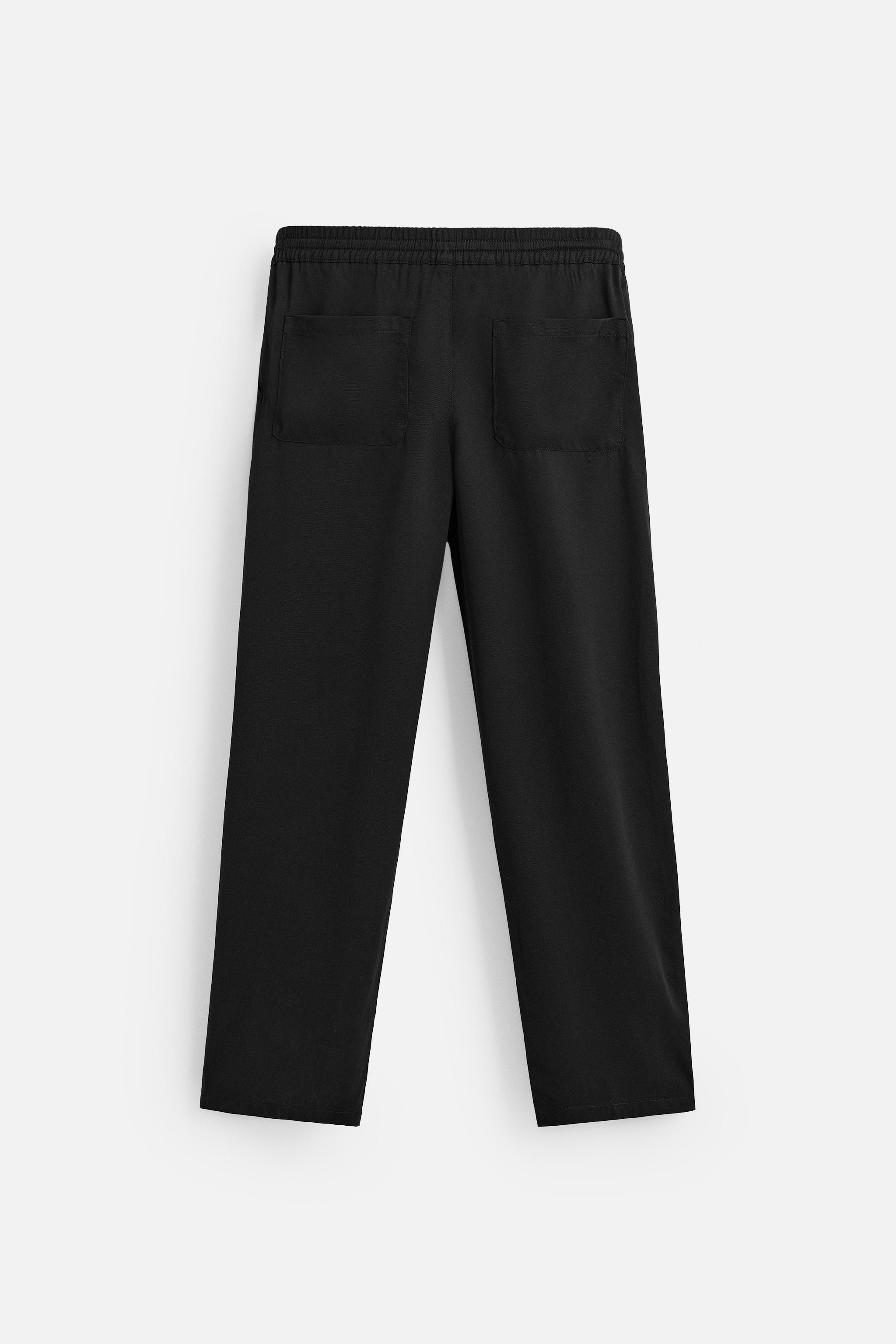 【ZARA】STRAIGHT-LEG テクスチャー パンツ 3641/335/800 ZW COLLECTION ヘビー サテン パンツ - バーガンディ | ZARA