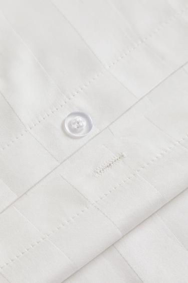 STRIPED SATEEN DUVET COVER (500 THREAD COUNT) - White by Zara