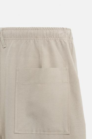 REGULAR FIT JOGGER WAIST TROUSERS - Sand by Zara - Image 8