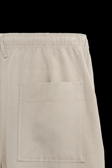 Zara REGULAR FIT JOGGER WAIST PANTS - Sand