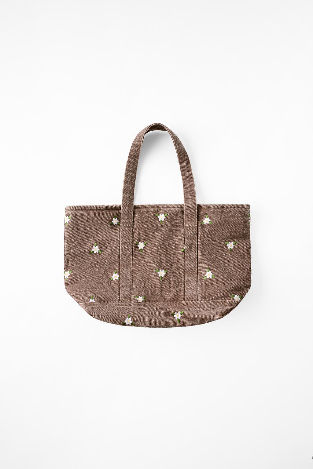 MINI FLORAL EMBROIDERED DENIM BAG