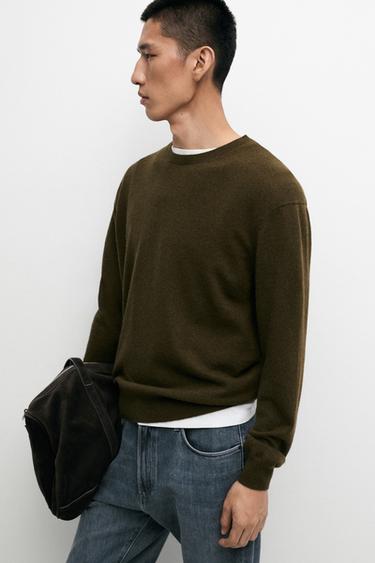 Zara 100% cashmere ribbed knit sweater - Hunter green