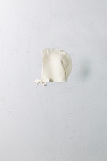 0-12 MONTHS/ 100% CASHMERE LIMITED EDITION BONNET - Ecru by Zara - Image 0