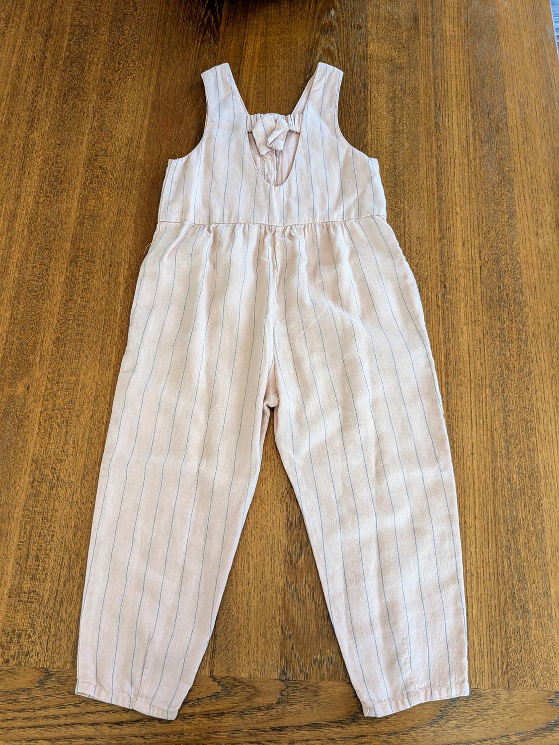 STRIPED LINEN BLEND JUMPSUIT - Image 2