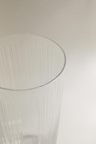 GLASS VASE WITH RAISED DESIGN - Transparent by Zara - Image 2
