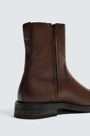 BOTTES EN CUIR - Marron de Zara - Image 5