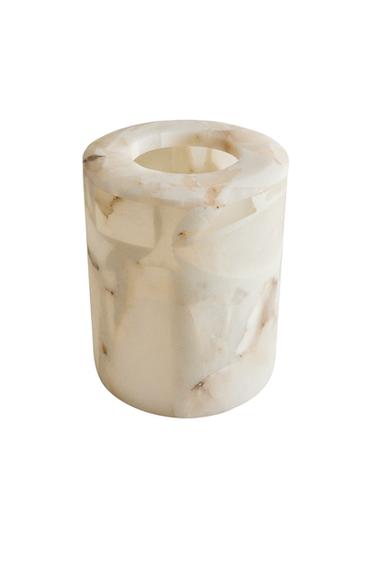 PAPELERA BAÑO ALABASTRO RESINA - Beige claro de Zara