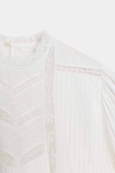 CHEMISE BRODERIES ZW COLLECTION - Écru de Zara - Image 6