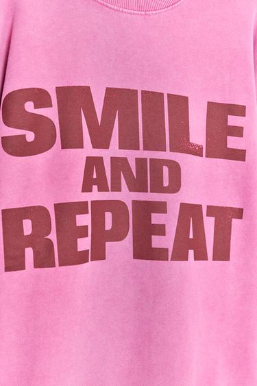 SWEAT DÉLAVÉ SMILEY® - Rose de Zara - Image 6