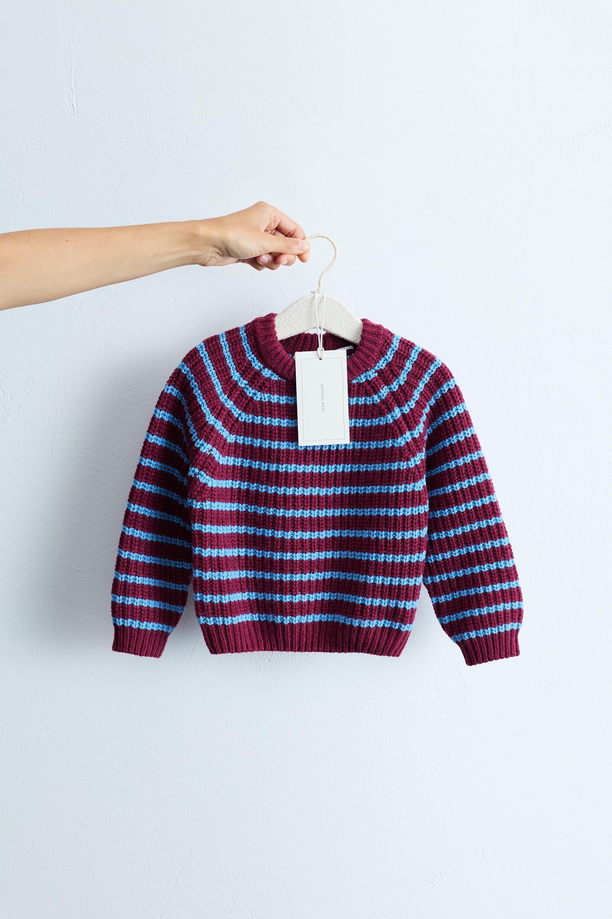 ZARA TIMELESS - STRIPED COTTON AND WOOL KNIT JUMPER