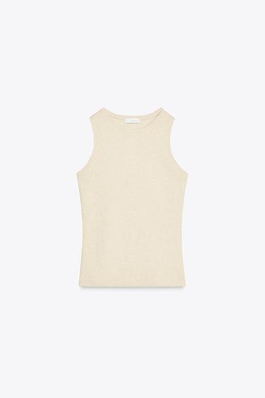 SLEEVELESS TOP - Light sand by Zara
