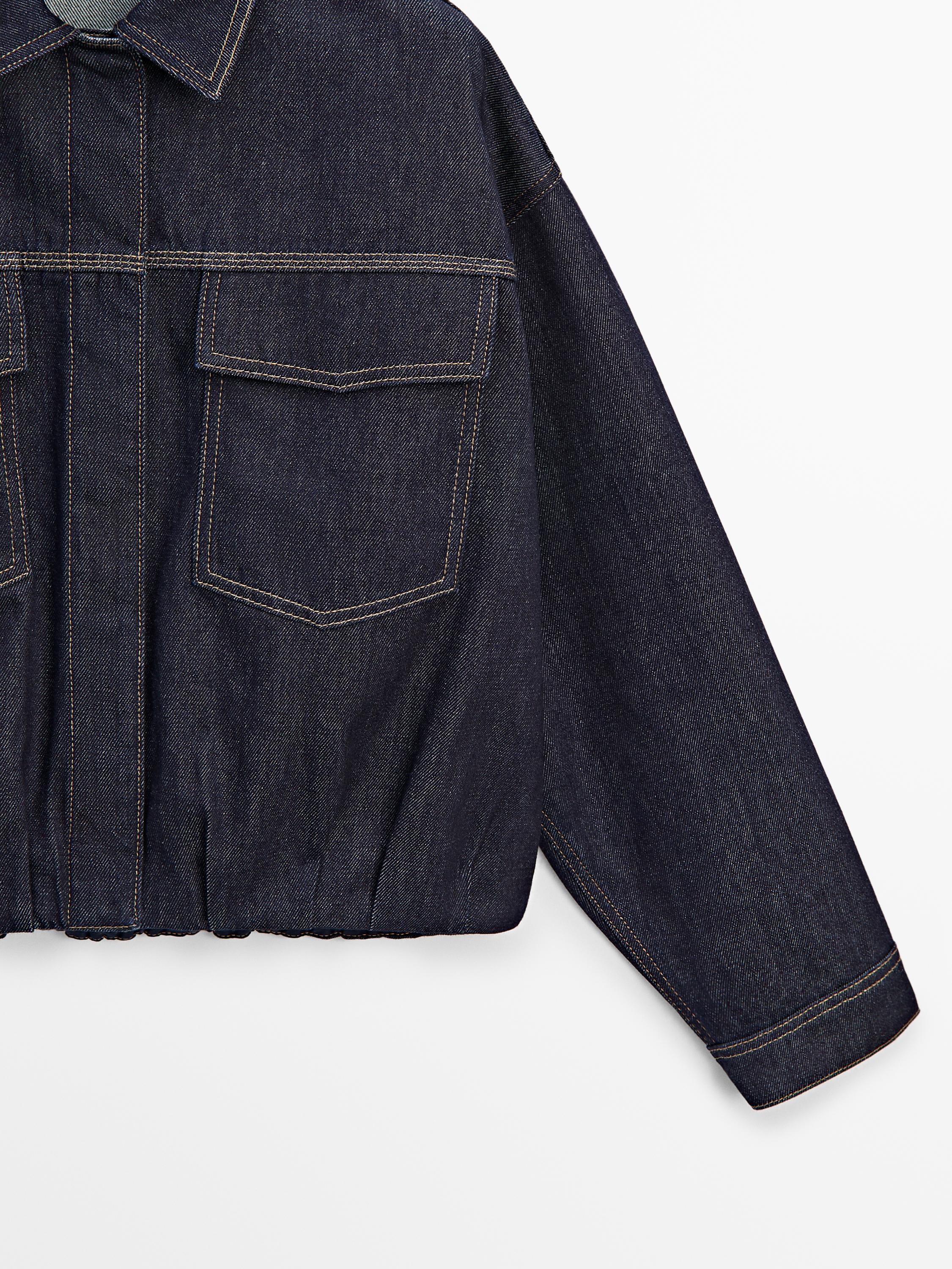 Rinse wash denim bomber jacket - Blue | ZARA Canada