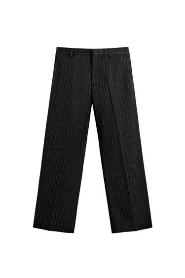 PANTALÓN TRAJE RAYA DIPLOMÁTICA - Negro de Zara