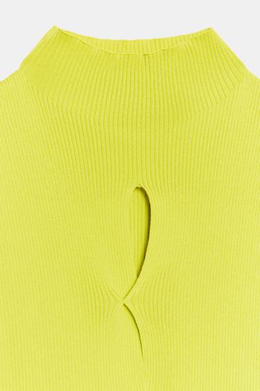 TOP EN MAILLE CUT-OUTS - Vert lime fluo de Zara - Image 5