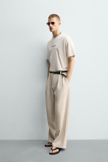 SWEAT INTERLOCK BRODÉ IMPRIMÉ BIMATIÈRE - Écru de Zara - Image 3