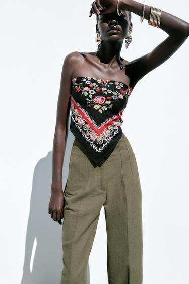 RUSTIC STRAIGHT-LEG TROUSERS - Khaki by Zara - Image 2