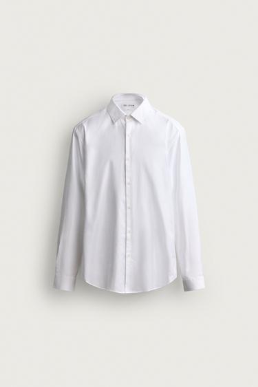CAMISA SLIM FIT ESTRUTURA - Branco da Zara - Imagem 0