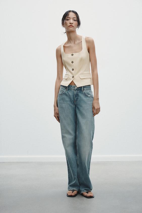 TOP À BOUTONS - Beige de Zara - Image 0