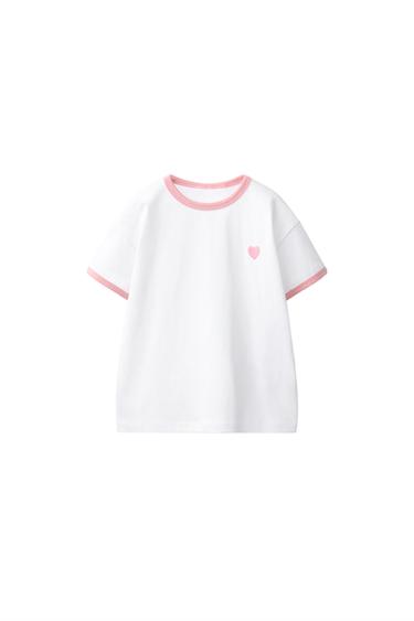 Zara KONTRASTSE TIKANDIGA T-SÄRK - Light pink