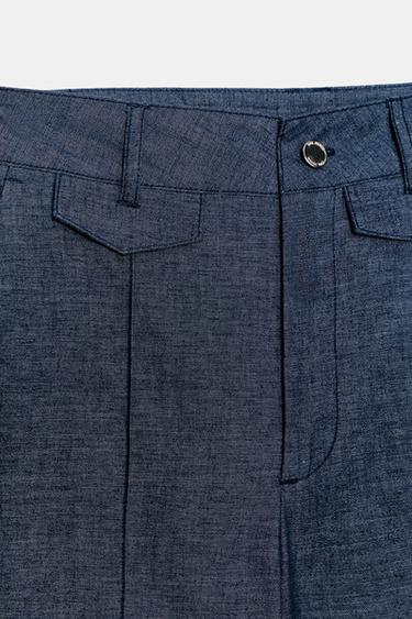 LINEN BLEND CULOTTES - Blue by Zara - Image 7