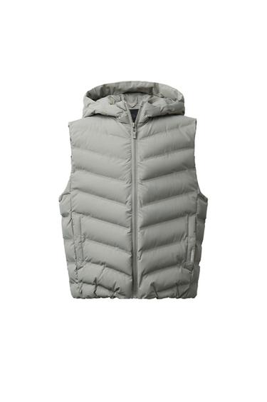 Zara ULTRA LAGANI VODOOTPORNI PRSLUK SA KAPULJAČOM – Bež