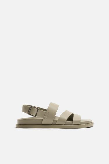 Zara STRAPPY SANDALS - Ecru