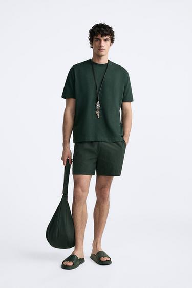 REGULAR TECHNICAL SWIMMING TRUNKS - Dark green by Zara - Image 0