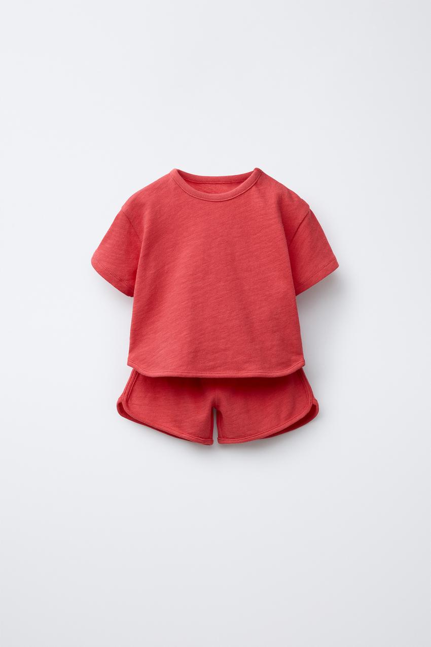 PLAIN T-SHIRT AND BERMUDA SHORTS SET