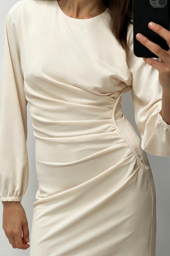 Vestido Curto Estampado Zara com Bolsos, Vestido Feminino Zara Usado  90225959