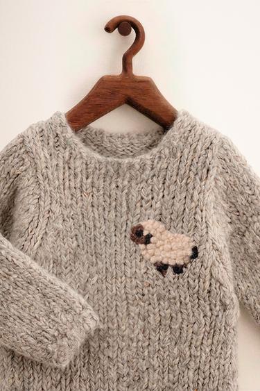 ZARA TIMELESS - KNIT JUMPSUIT WITH SHEEP DETAIL - Stone by Zara - Image 2