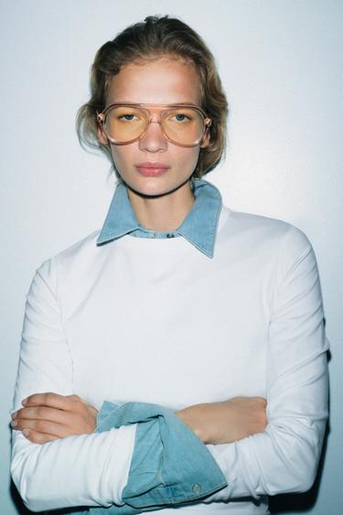 INTERLOCK LONG SLEEVE T-SHIRT - White by Zara