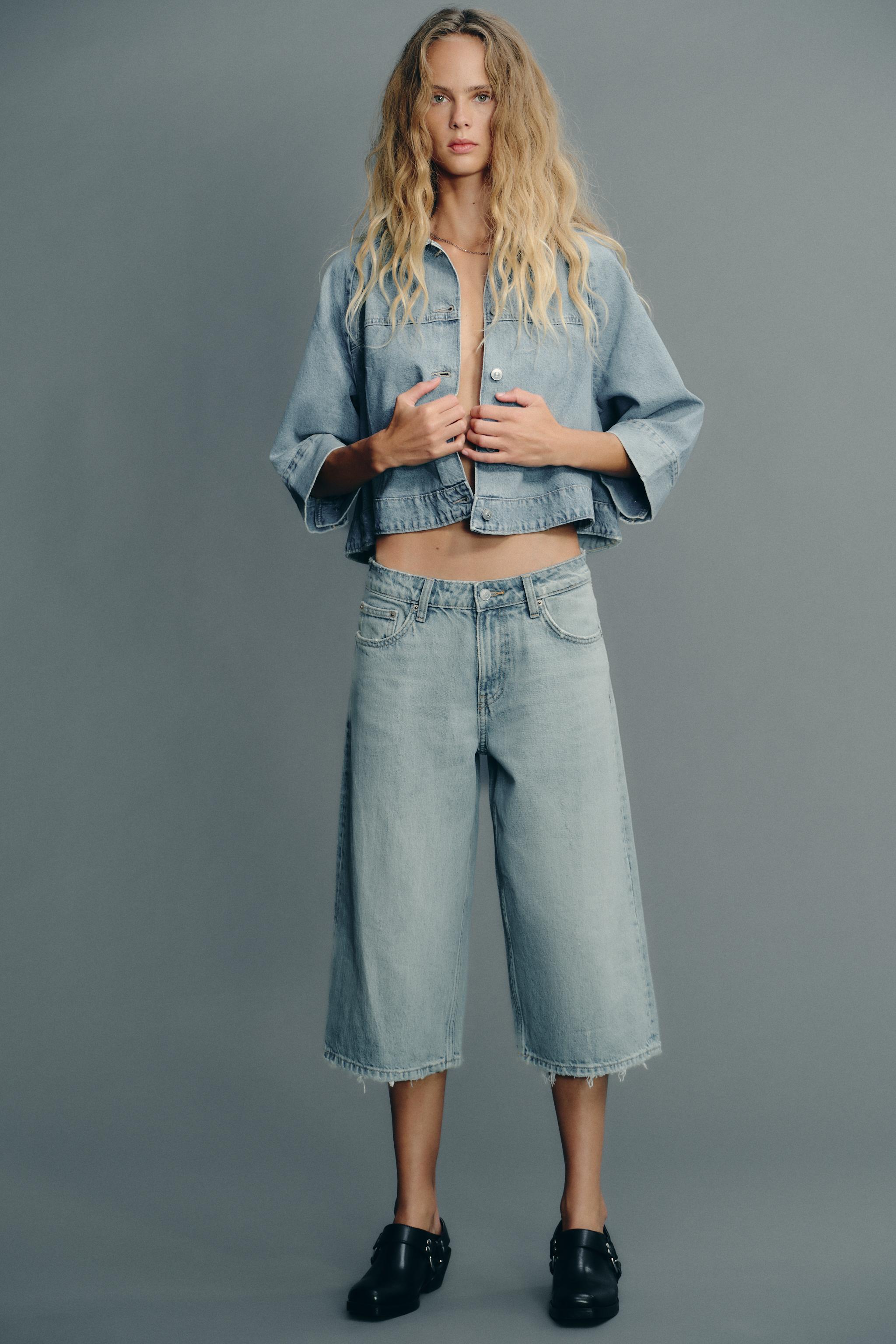 完売品 ZARA デニムバミューダショートパンツ バミューダ&ひざ丈ショートパンツ - レディース | ZARA 日本