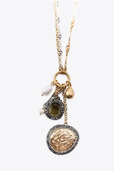 PACK OF 3 CORD, COIN AND CHARM NECKLACES - Gold / Silver by Zara - Image 3