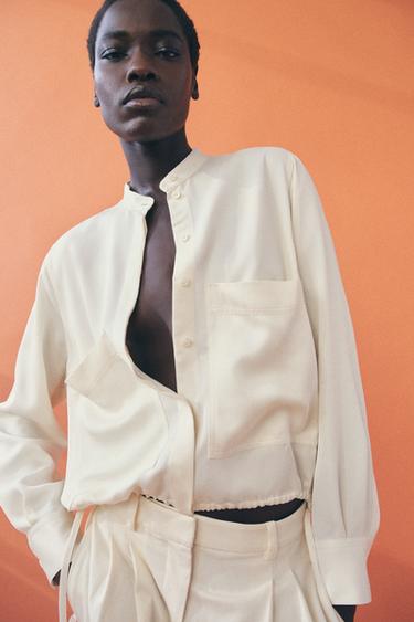 CAMISA SATINADA ZW COLLECTION - Crudo de Zara