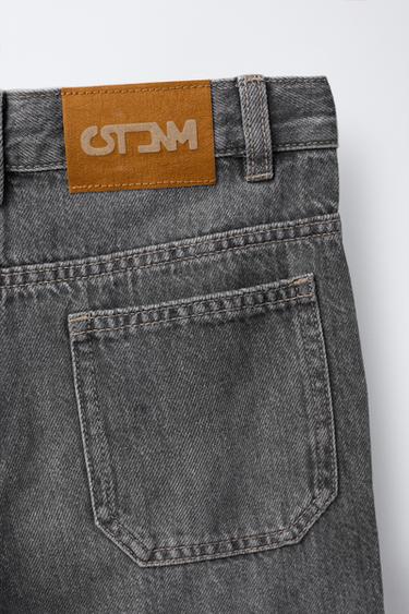 SEAM DETAIL WIDE-LEG JEANS - Mid-grey by Zara - Image 3