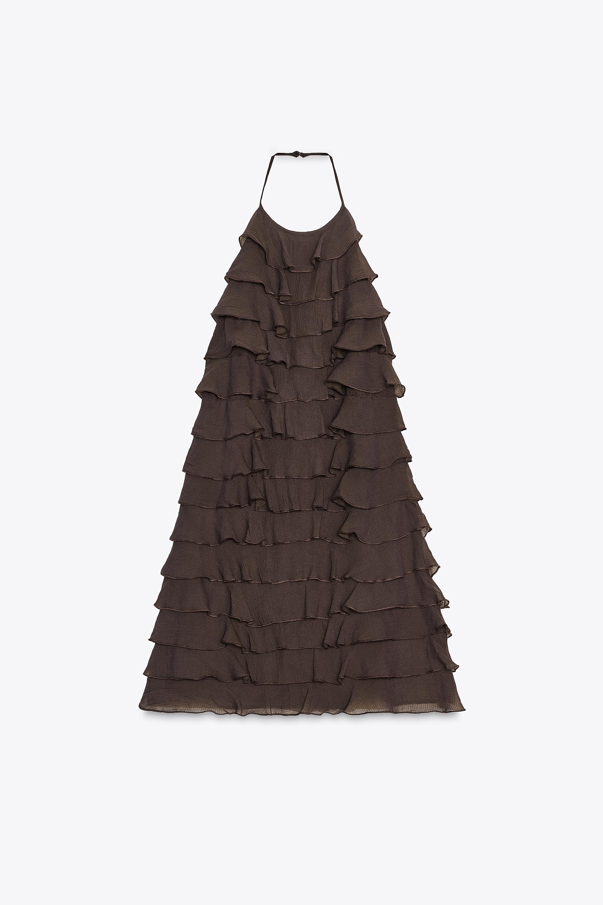 RUFFLED MINI DRESS - Green | ZARA Australia RUFFLED MINI DRESS - Green | ZARA Australia