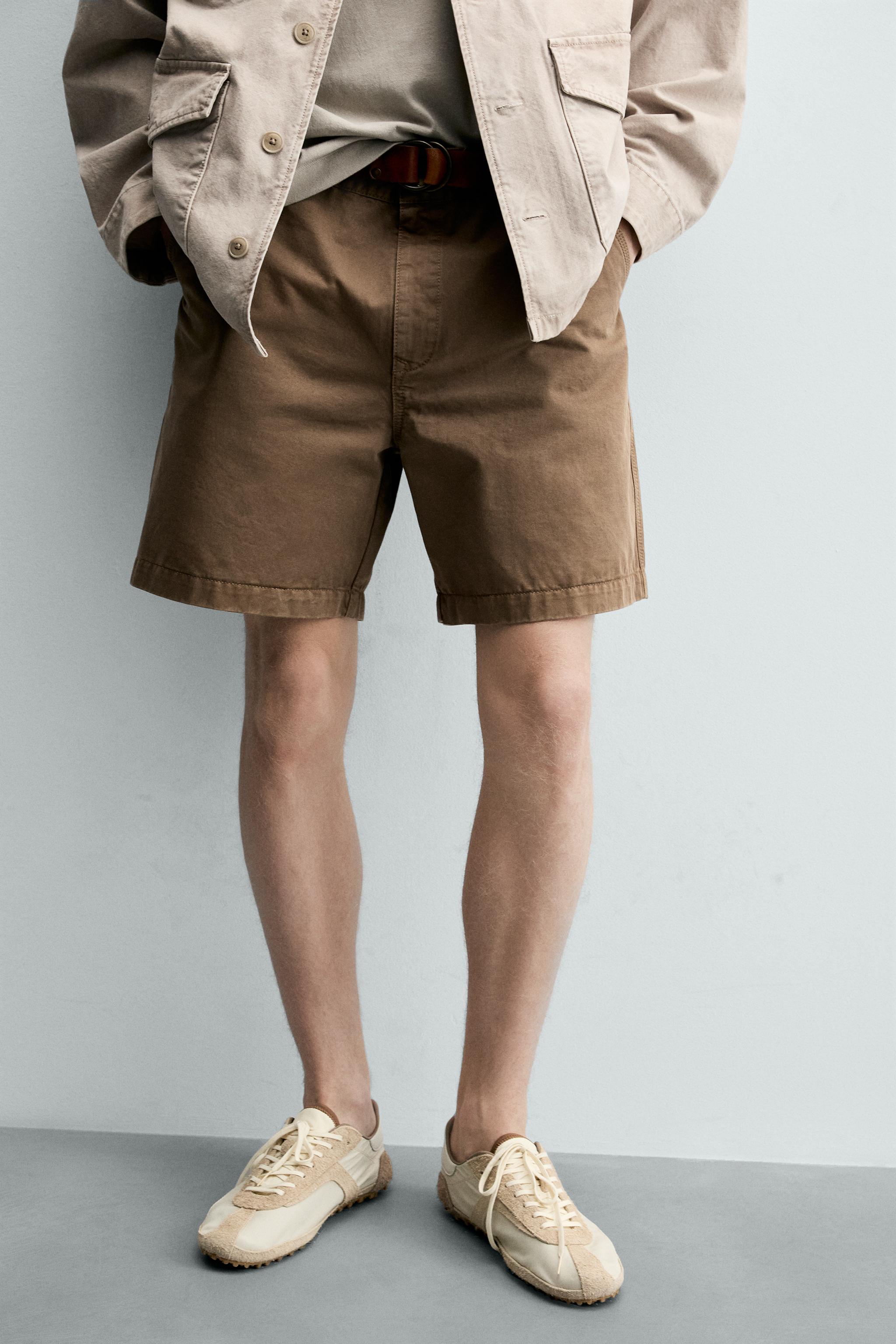 Мужские шорты Zara VINTAGE-WASH BERMUDA SHORTS — фото 5