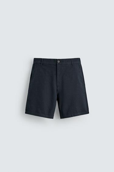 BERMUDA REGULAR FIT ESTRUCTURA - Marino de Zara