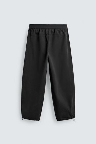 RELAXED FIT PARACHUTE TROUSERS - Black by Zara - Image 7