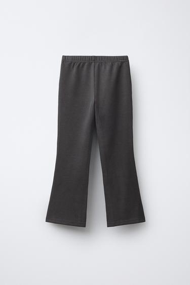 RIBBED FLARE TROUSERS WITH MODAL - Chocolate by Zara - Image 1
