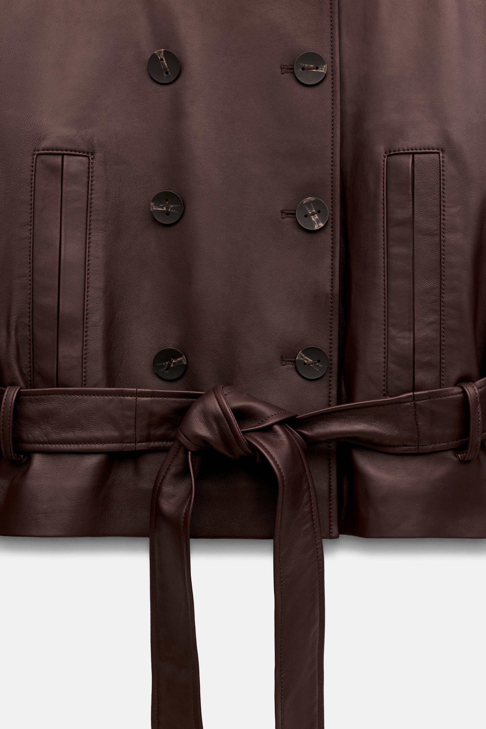 100% LEATHER BELTED JACKET