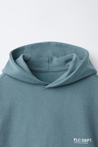 HOODED SWEATSHIRT VEST WITH TEXT - Duck blue by Zara - Image 2